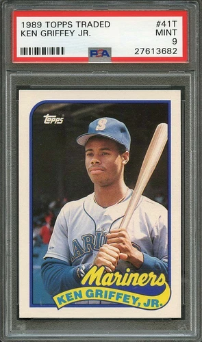 1989 Topps Traded  #41T Ken Griffey Jr Mariners Rookie Card PSA 9 Mint