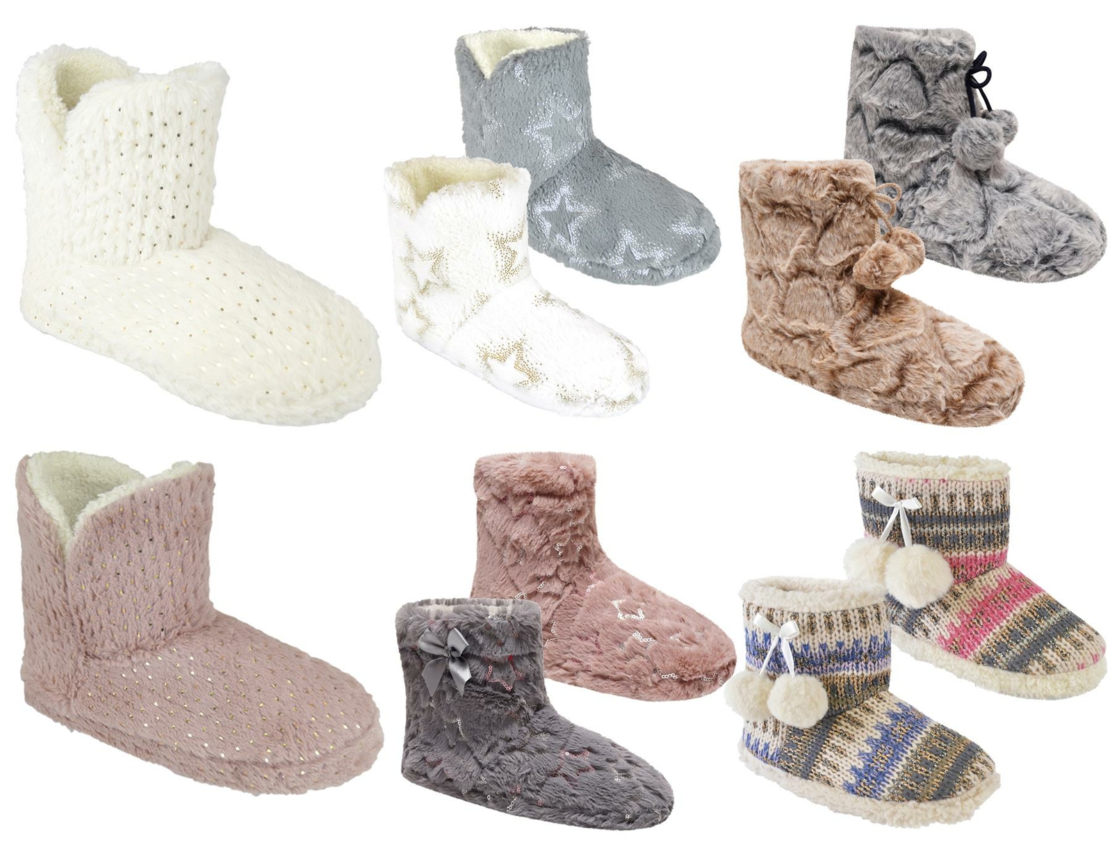 Bootie Slippers Soft Warm Comfy Fleece 