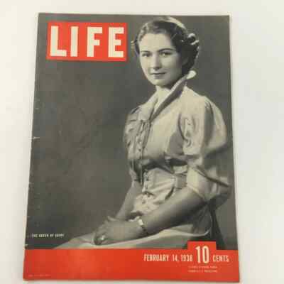 LIFE MAGAZINE FEBRUARY 14 1938 QUEEN FARIDA OF EGYPT / ROBERT TAYLOR
