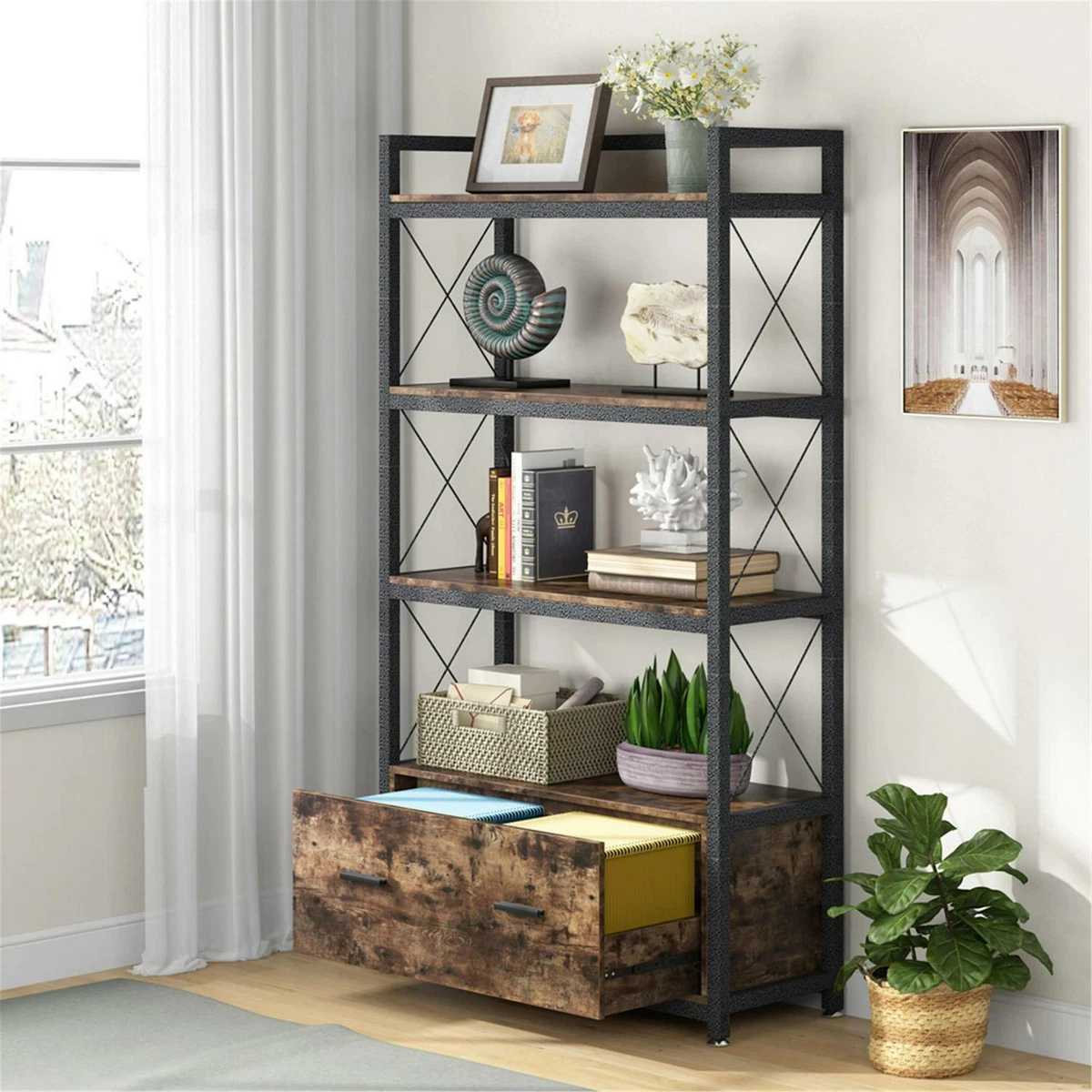 Wooden Storage Shelves, For For File Display