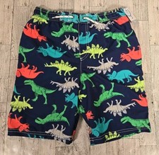 Carters Swim Trunks 12 Dinosaur T-Rex Stegosaurus Mesh Lining Blue UPF 50 NEW