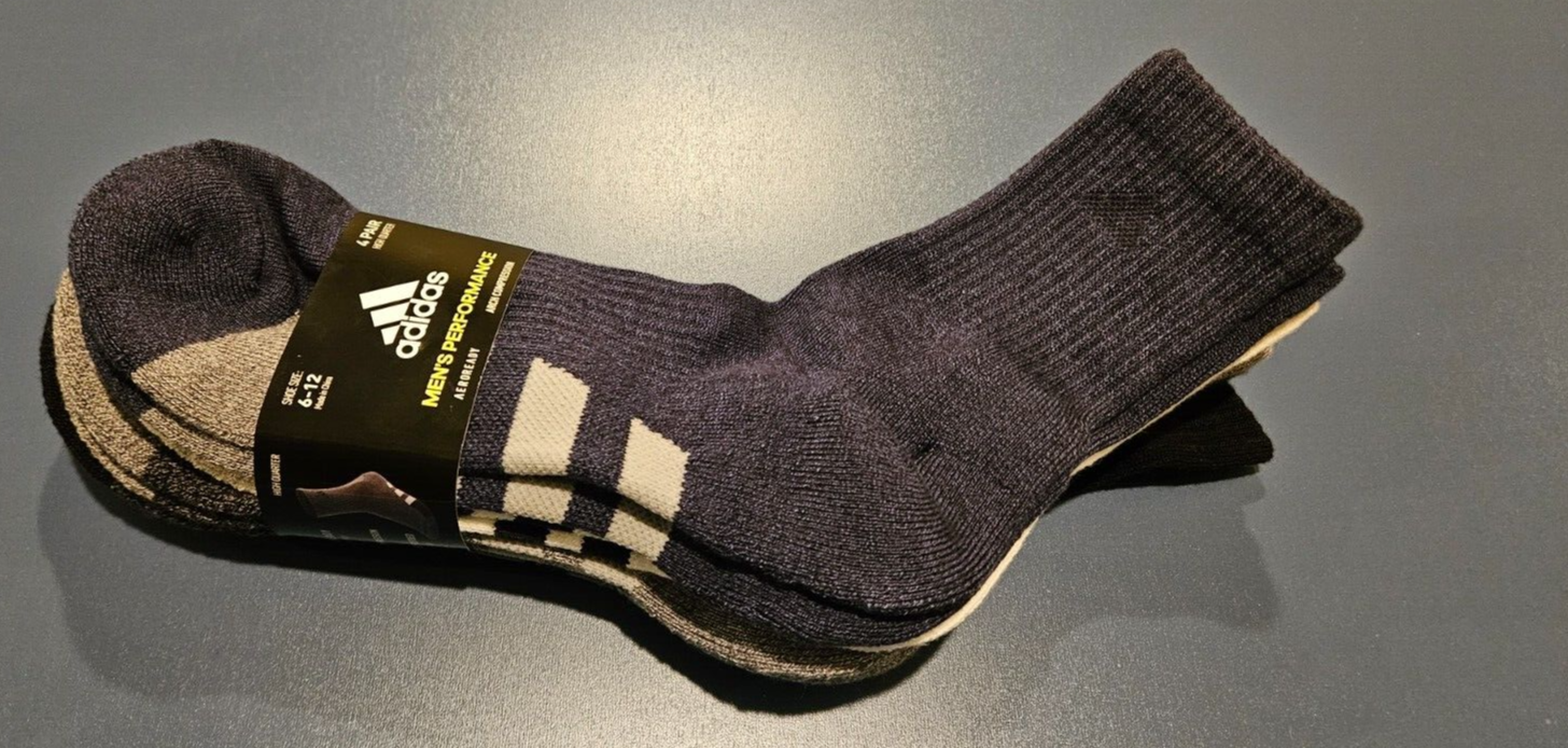 Adidas Men's Performance High Quarter Socks 4 Pair AEROREADY