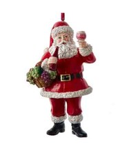 WINE LOVER SANTA CLAUS Christmas Ornament, by Kurt Adler