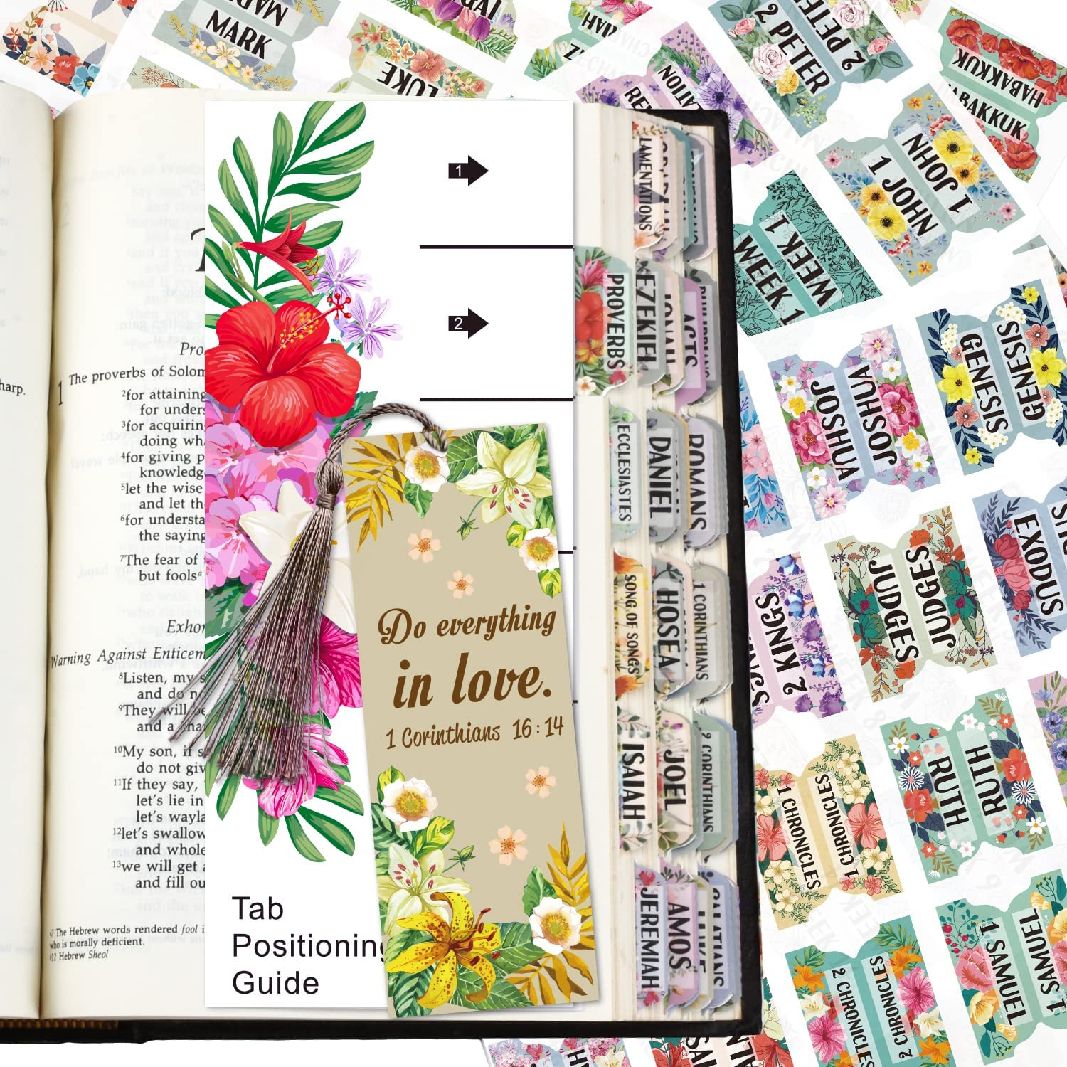 Bible Index Tabs New & Old Testament Matte Laminated - 122 Pieces