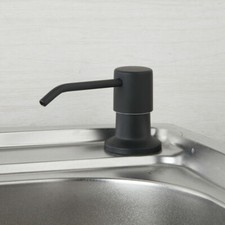 Kitchen Sink Black Stainless Steel Liquid Soap Dispenser Pump Plastic Bottle