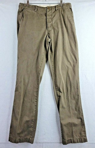 34 Brown Canvas Distressed Pants 