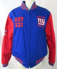 New York Giants Women M XL 2 Time Superbowl Champions Reversible Jacket AGIA 329