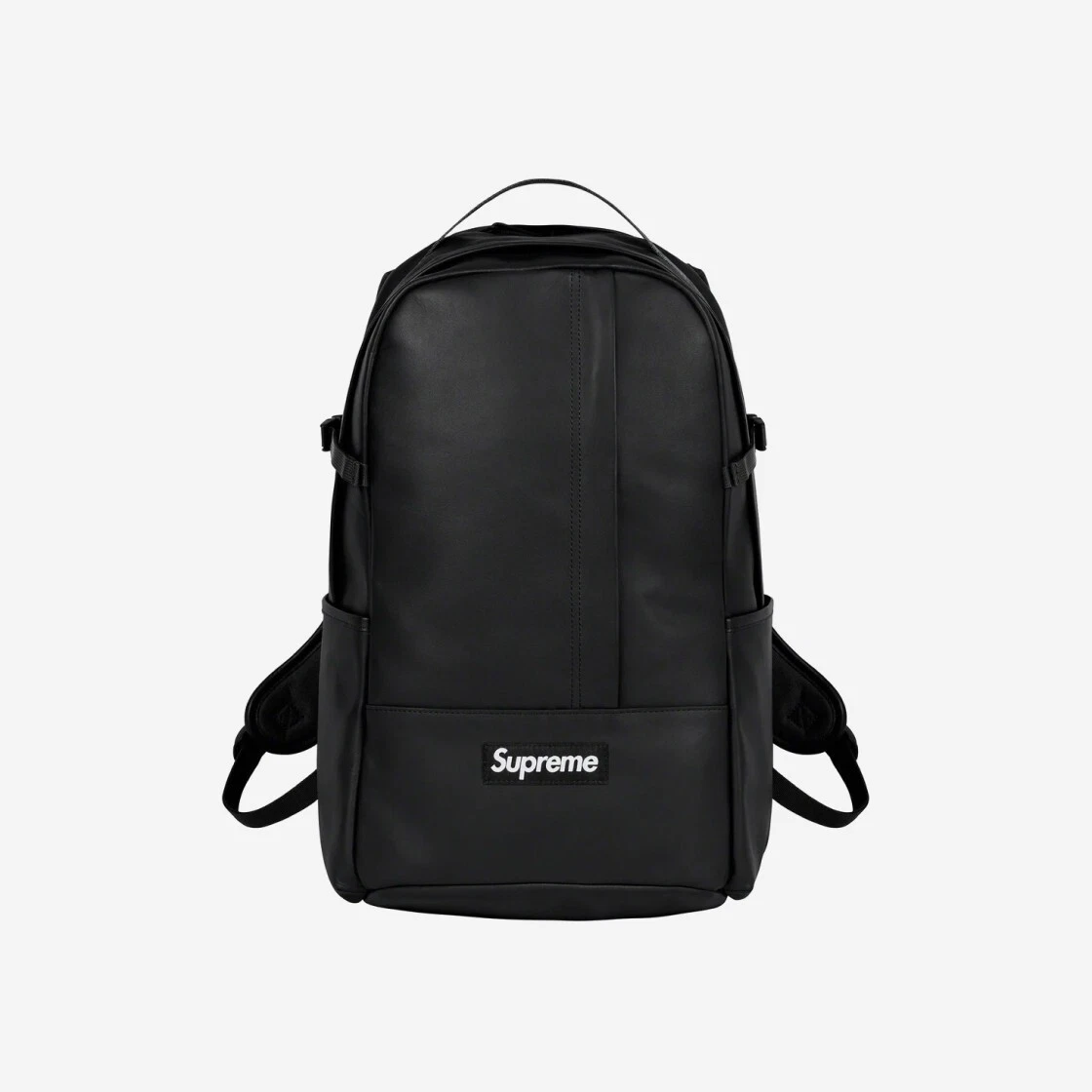 Sac à dos Supreme en cuir noir   23FW  
