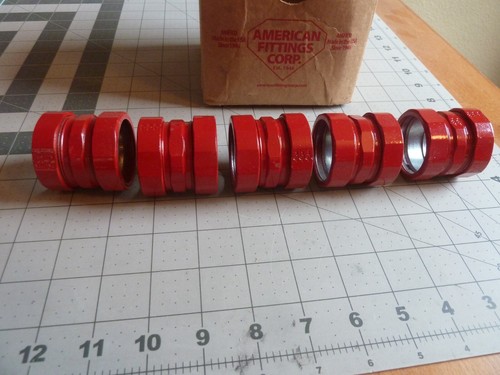 Box of 5 American Fittings Corp EC763US-R: 1-1/4" EMT Compression Coupling - RED - Picture 5 of 5
