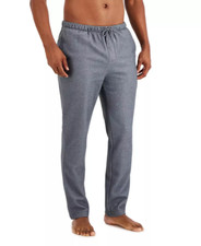 ALFANI Men's Fleece Pajama Pants Herringbone Grey Size Large New