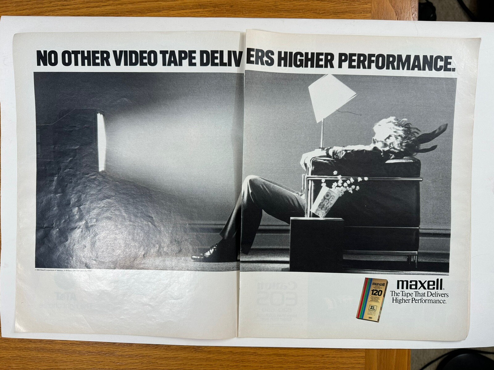 Maxell Blown Away VHS High Performance Tapes 2 Page Print Ad Vintage Poster 1988