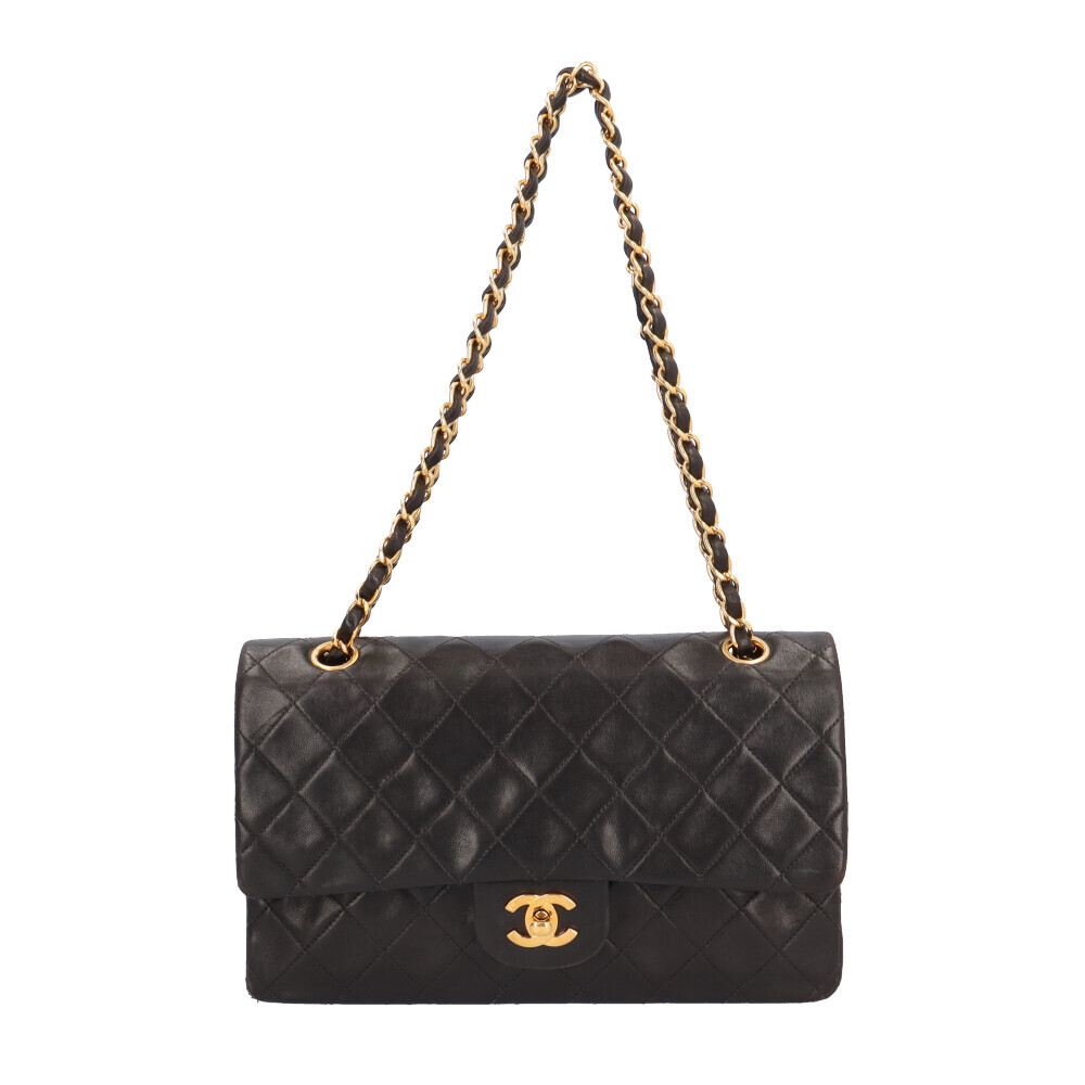 CHANEL Lambskin Shoulder Bag with W Flap and Chain Matrasse Pre-Owned-image