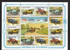 SAO TOME E PRINCIPE - 1983 MNH  Vintage MERCEDES Cars  Perforated S/S !!!!!
