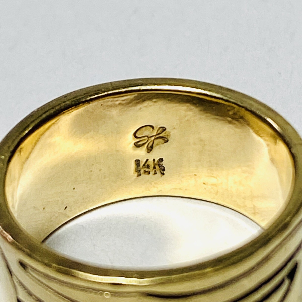 Artisan Signed SF 14K Yellow Gold 9mm Size 6.25 Band Ring 8.2g | eBay