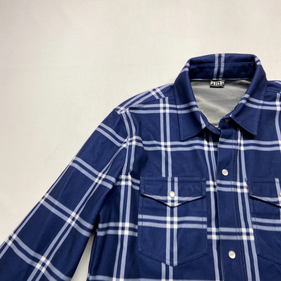 Volcom Collectable "NASHVILLE FLANNEL' Blue Plaid Flannel- Sz S Sweatshirt Rare - Image 4 of 4