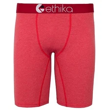 Ethika Heather Cherry The Staple Red No Rise Mens Boxer Brief Underwear UMS224