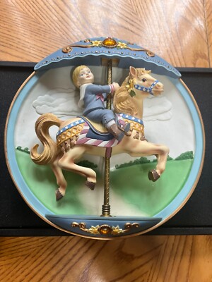 THE BRADFORD EXCHANGE 1995 BRADEX #84-B10-176.3 CAROUSEL ''ALL ABOARD'' BOY
