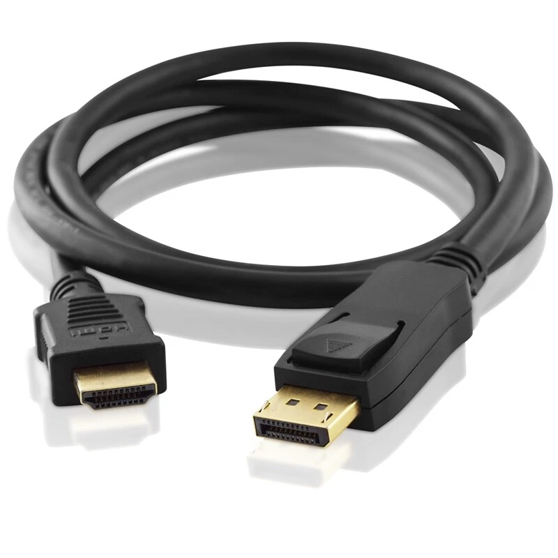 2 Meter DisplayPort Kabel DP Stecker auf HDMI für PC Monitor Computer Laptop 2m - Bild 2 von 2