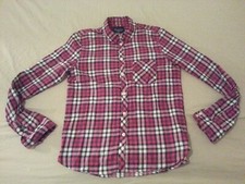 Womens American Eagle Plaid Dress Shirt S Small Cotton Button Blouse