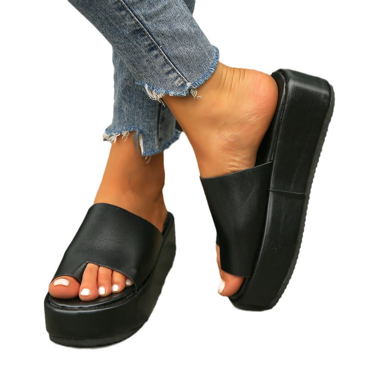 PANTOFOLA D’ORO Perize estive plateau donna slip on pantofole clip punta zeppa tacchi scarpe comode