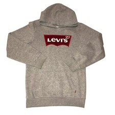 Levi's Hoodie Sz XL Gray with Large Embroidered Logo Sweatshirt Youth Womens XS