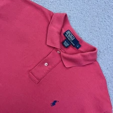 Polo Ralph Lauren Shirt Mens L Red/Salmon Polo Short Sleeve Collared Golf Shirt