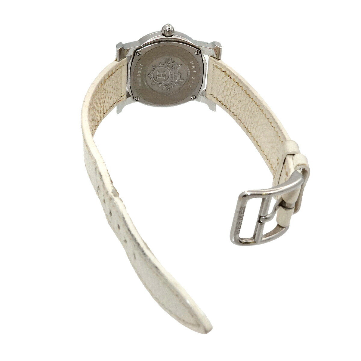 HERMES H Watch Ronde HR1 210 Quartz White Dial Ladies Watch 