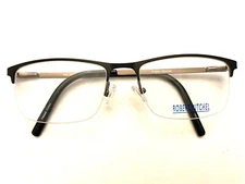 Robert Mitchel Eyeglasses Frames RM 202124 BK Rectangular Half Rim 54-18-140