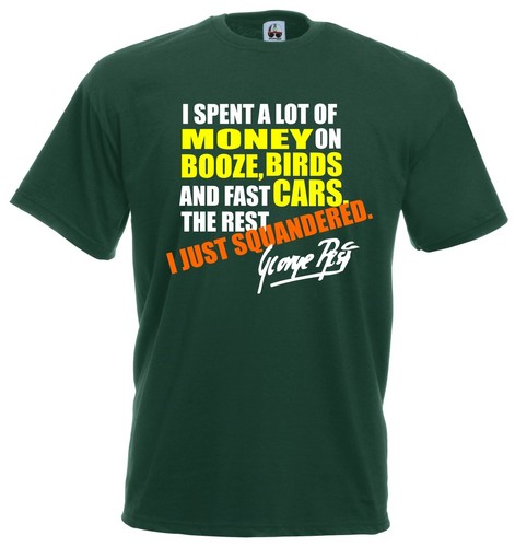 Maglia George Best F00 Calcio Frasi Irlanda United Pallone D'oro T-shirt  Cotone | eBay