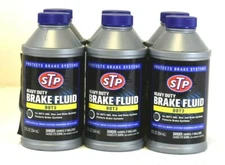 6 Pack STP Heavy Duty Brake Fluid DOT3 12 fl oz ABS Disc Drum Fluid New
