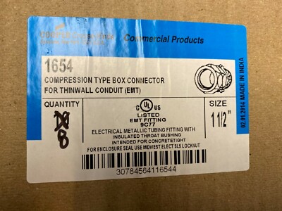 Cooper/Crouse-Hinds 1654 Compression Type Box Connectors 1-1/2'' -8NIB