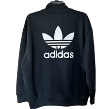 Adidas Adicolor Women  s Oversized Half-Zip Crew Sweatshirt Size S-M NEW