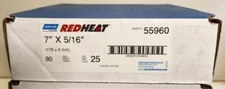 NORTON RED HEAT SAND PAPER SIZE 7 X 7/8 5/16 GRIT 24 40 80 NEW PER BOX 25 DISC's