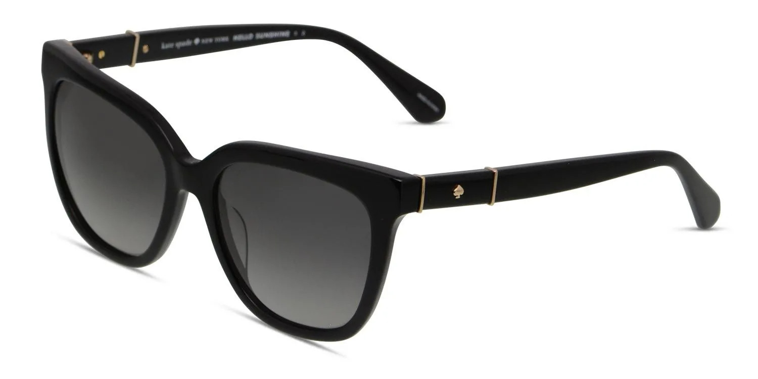 Kate Spade New York Women's Kahli Polarized Square Sunglasses, Black Grey 53 mm