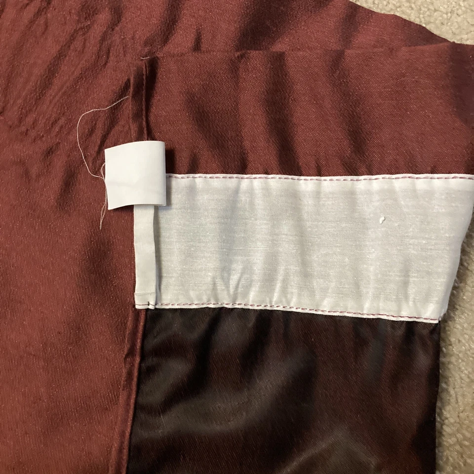 Two (2) Panels JCPenney Home Collection Burgundy Shantung Tassel V Shape Valence - Image 4 of 4