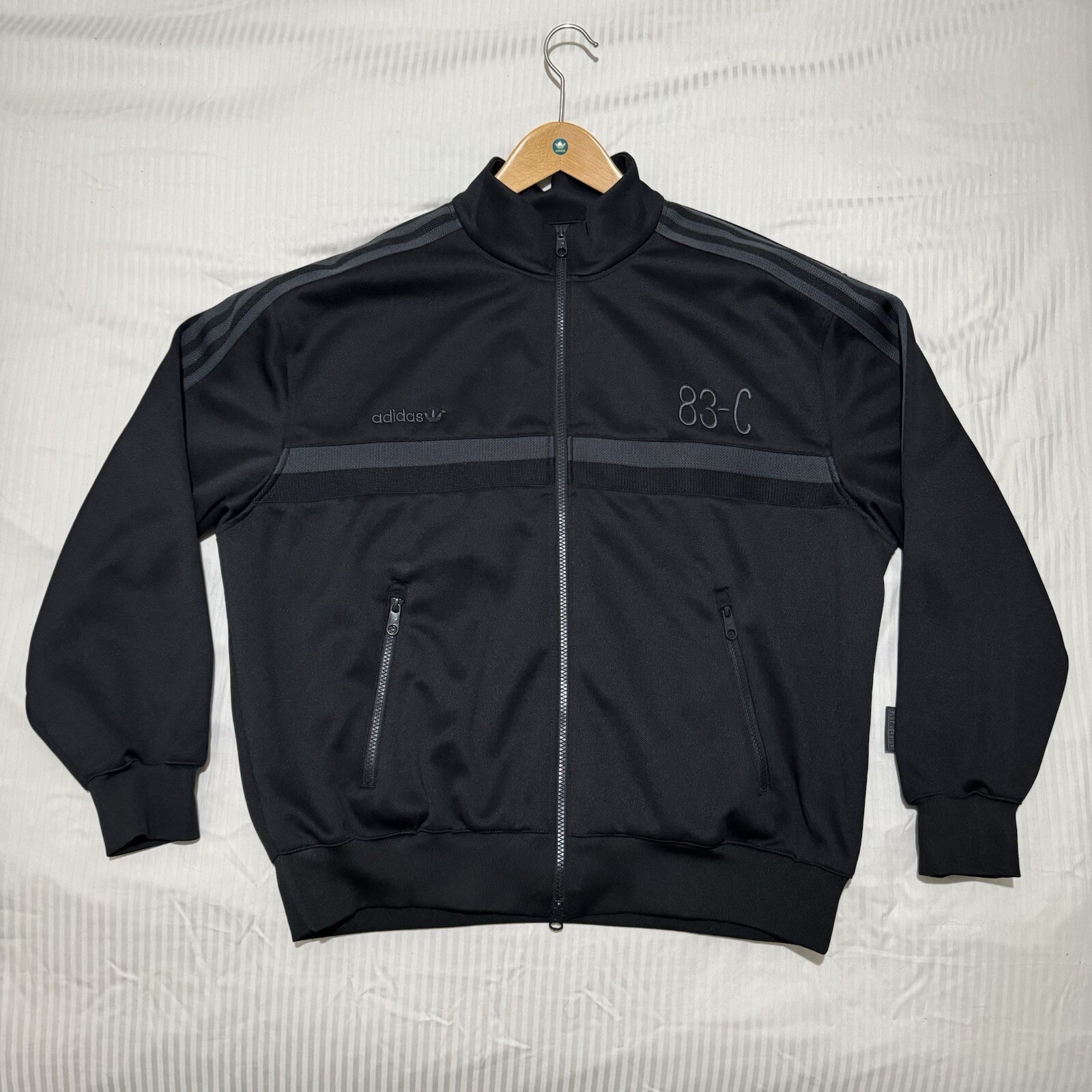 adidas Originals 83-C Medium Black Blue Version Premium Track Top Jacket Rare image 4