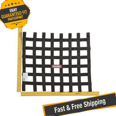 RaceQuip 726004 Black 18'' x 21'' Size Ribbon Window Net