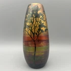 Vintage Weller LaSa Pottery Vase with Iridescent Metalic Glaze 7.5"H