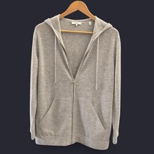 Vince Grey Wool Cashmere Zip Front Hoodie Size Small