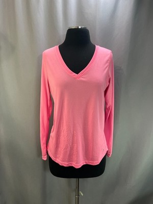 Danskin Now T Shirt Womens Medium 8-10 Pink Semi Fitted Dri More Long Sleeve