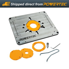 POWERTEC 71850 Aluminum Router Table Insert Plate Set with Reducing Rings