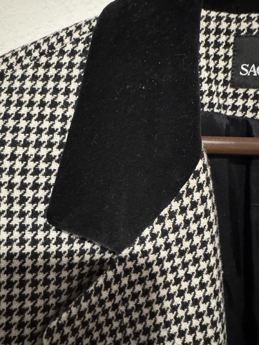 Womens Size 10 Houndstooth Wool Blazer Black White Sag Harbor FAST SHIPPING - Picture 5 of 8