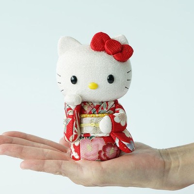 Lucky cat Sanrio Hello Kitty crepe fabric palm size Japan Available in 6 colors