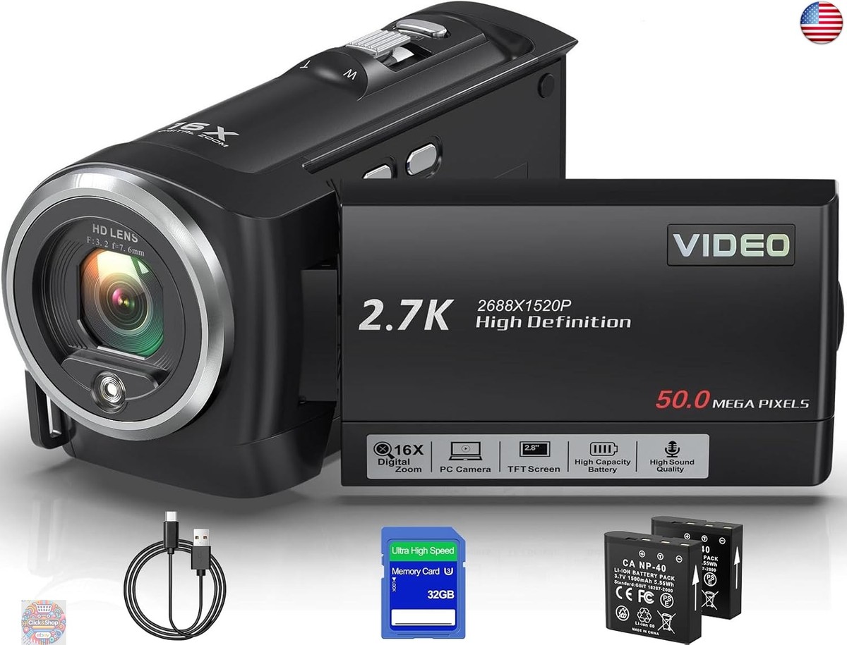 Digital Camera Video Camera Camcorder 7k Qhd 50mp