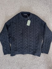 Image of Allsaints Mens Wool Jumper Size XS Brand New With Tags Black Sweater