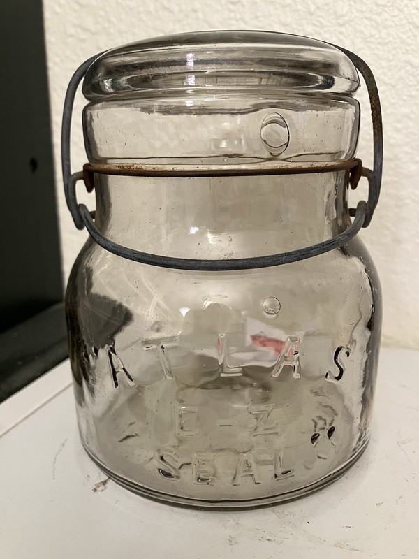 “Atlas E-Z Seal” Squatty Clear Pint Vintage Mason Fruit Jar