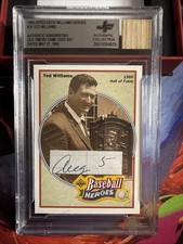 1992 Upper Deck Heroes Ted Williams Jersey Fusion BAT RELIC AUTO Cut Signature