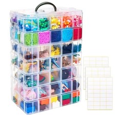 Bead Organizer 7 Tier 70 grid Stackable Craft Tackle Storage 7 tier Clear