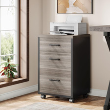 3 Drawer File Cabinet, Vertical Mobile Filing Cabinet, under Desk Rolling Printe
