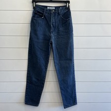 Vintage Anchor Blue High Rise Tapered Jeans Size 11 Actual 25.5 Waist Hong Kong
